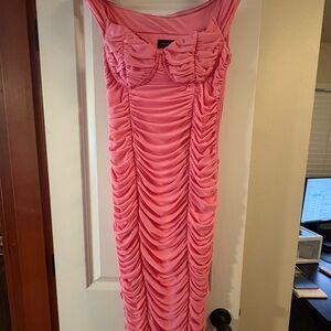 MAJORELLE Pink Ruched Bodycon Dress Worn Once
